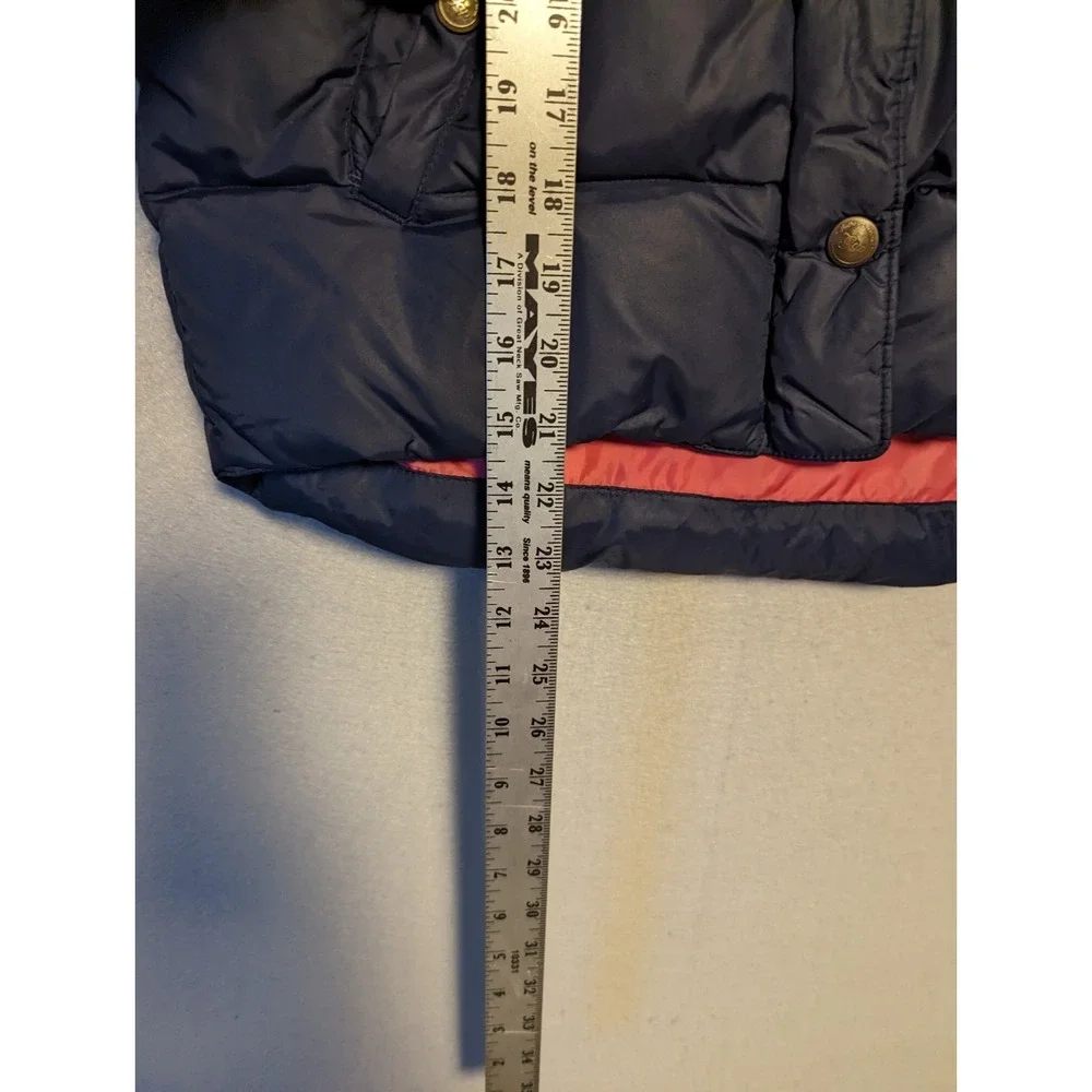 Gap Puffer Vest Youth Girls XXL (14-16) Navy Blue Down Snap Zip Sleeveless Quilt